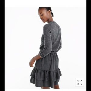 J. crew gray ruffle wool mini skirt 00 NWT